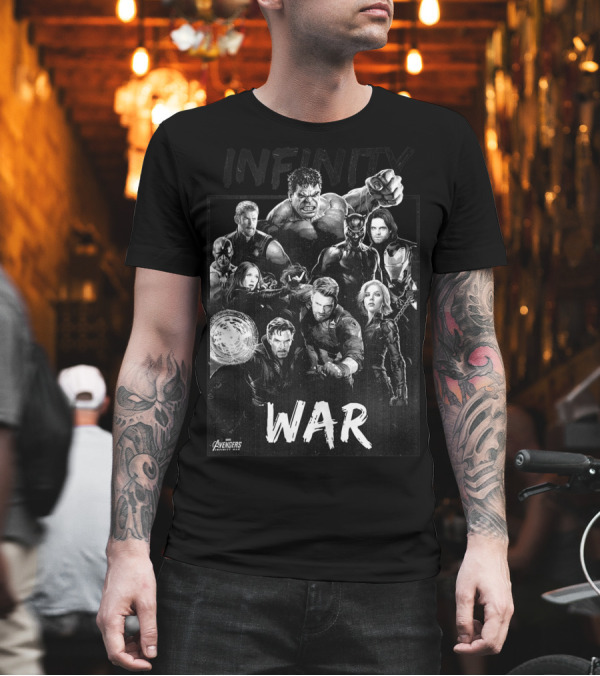 Marvel Avengers Infinity War Grey Scale Main Characters T-Shirt Marvel Avengers Infinity War Grey Scale Main Characters T-Shirt