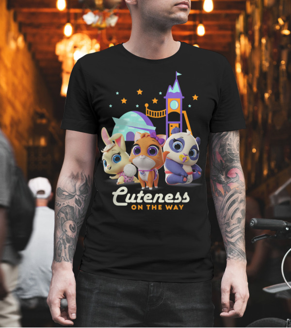 Disney Junior Tots Cuteness On The Way Adorable Animal Characters with Bridge and Stars T-Shirt Disney Junior Tots Cuteness On The Way Adorable Animal Characters with Bridge and Stars T-Shirt