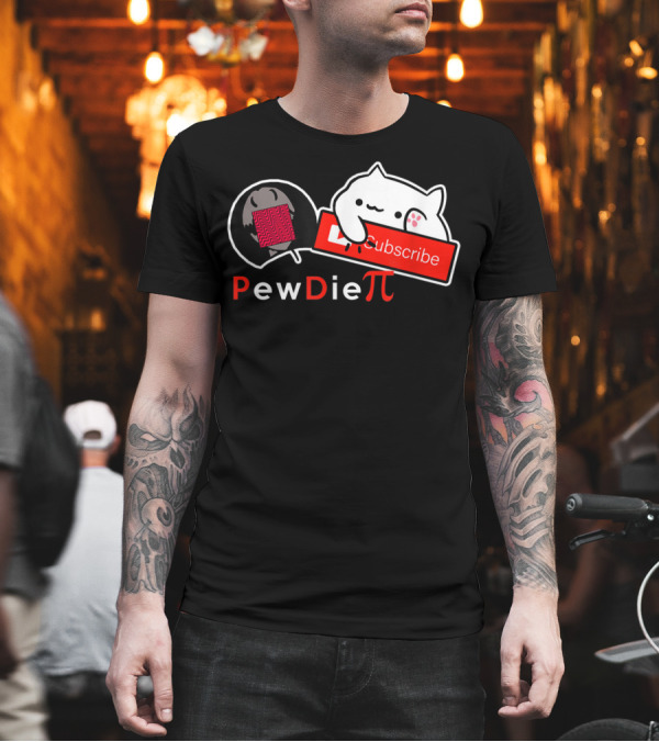 PewDieπ Subscribe Meme Cat Icon Collaboration T-Shirt PewDieπ Subscribe Meme Cat Icon Collaboration T-Shirt