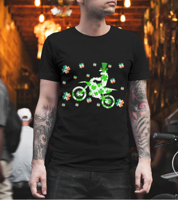 Shamrock Dirt Bike Rider with Ireland Flag Colors for St Patrick's Day T-Shirt Shamrock Dirt Bike Rider with Ireland Flag Colors for St Patrick's Day T-Shirt