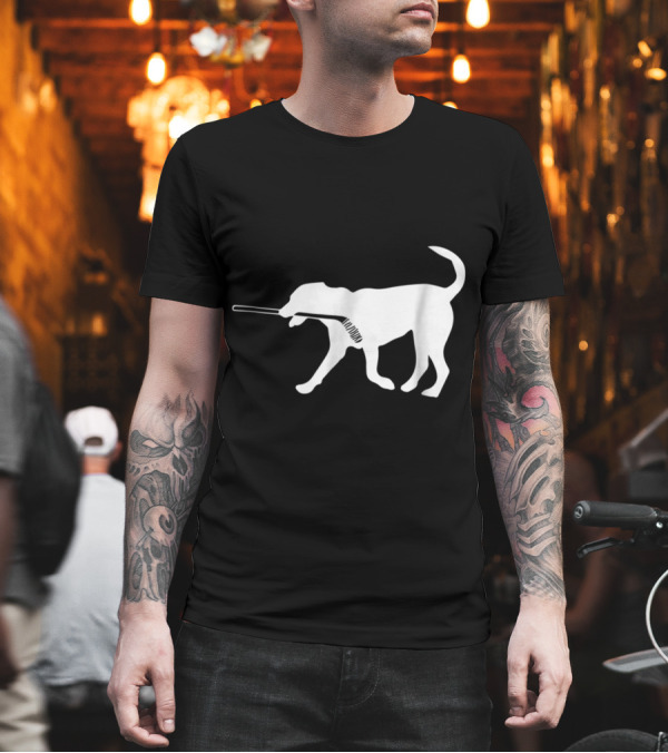 Rocky The Hockey Dog Silhouette with Hockey Stick for Hockey Lovers T-Shirt Rocky The Hockey Dog Silhouette with Hockey Stick for Hockey Lovers T-Shirt
