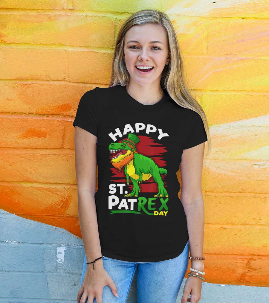 Happy St. Patrex Day T Rex Dinosaur St Patrick's Day T-Shirt