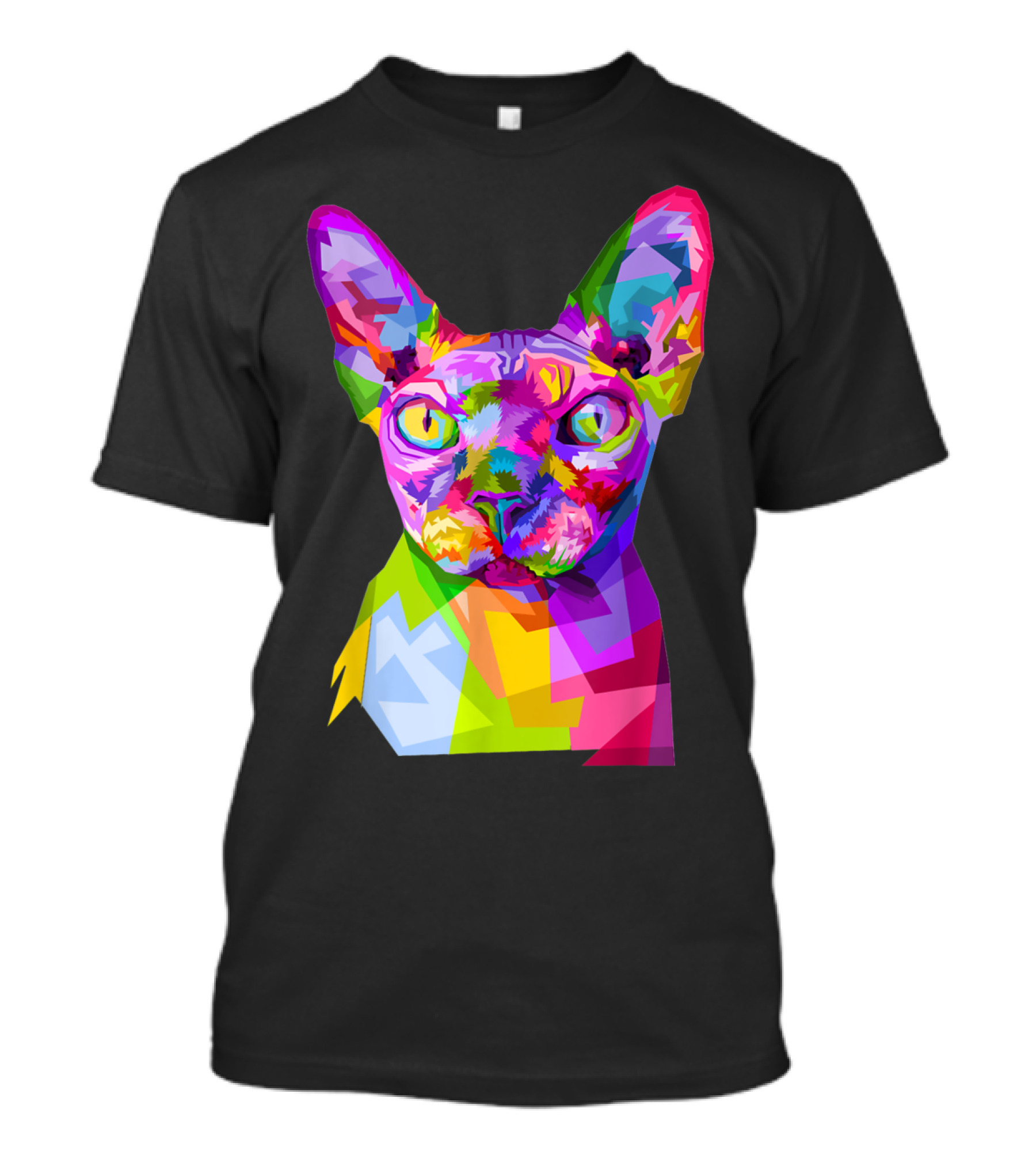Colorful Sphynx Cat In Vibrant Pop T-Shirt