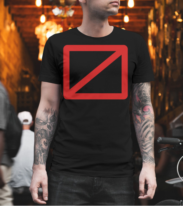 No Snowboarding Symbol with Silhouette and Red Prohibition Mark T-Shirt No Snowboarding Symbol with Silhouette and Red Prohibition Mark T-Shirt
