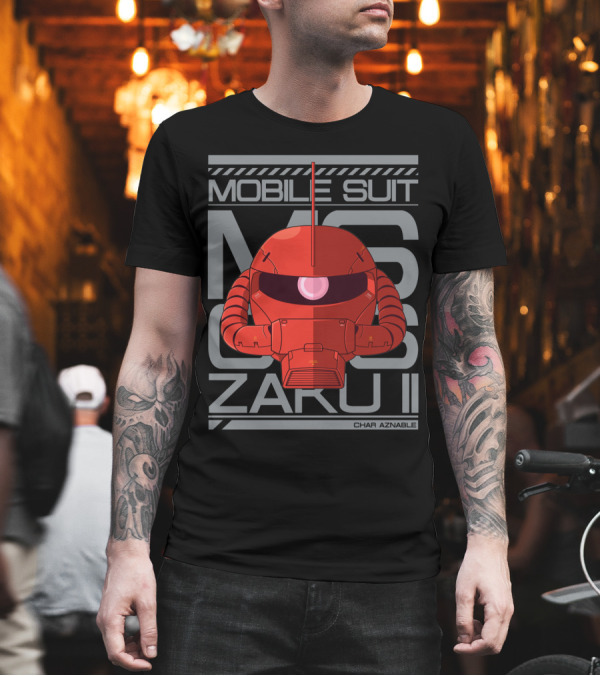 Mobile Suit MS 06S Zaku II Char Aznable T-Shirt Mobile Suit MS 06S Zaku II Char Aznable T-Shirt