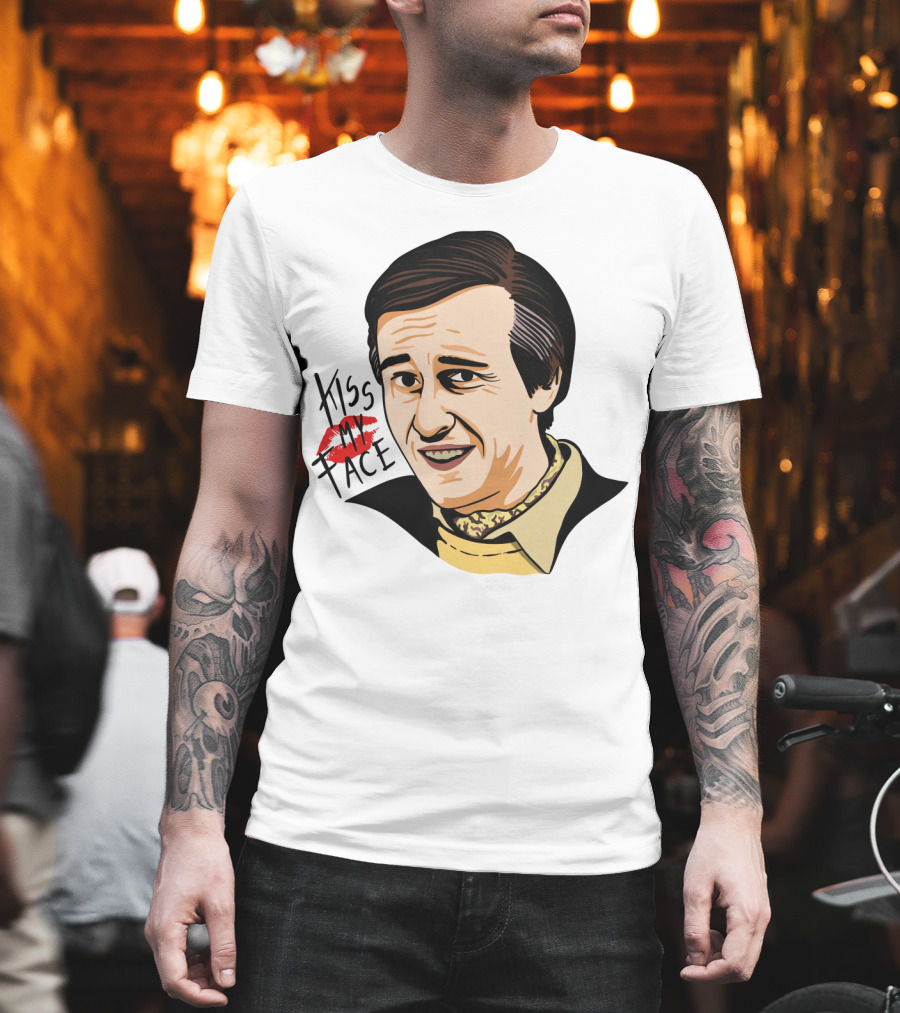 Alan Partridge Kiss My Face Retro Portrait With Lipstick T-Shirt