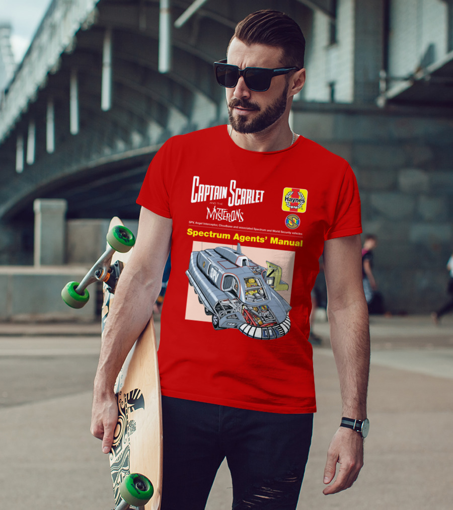 Captain Scarlet And The Mysterons Spectrum Agents' Manual SPV Haynes Cloudbase Spectrum World Security Vehicles T-Shirt