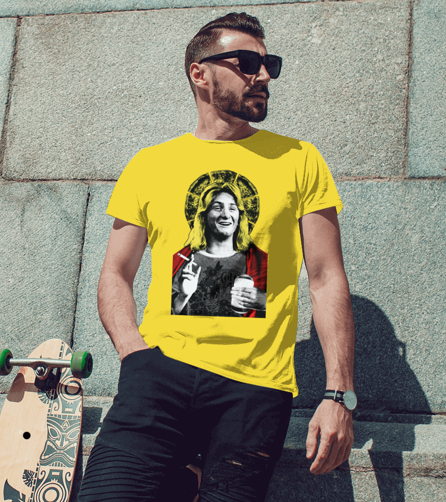 Fast Times At Ridgemont High Jeff Spicoli Halo Smoking And Holding Drink T-Shirt