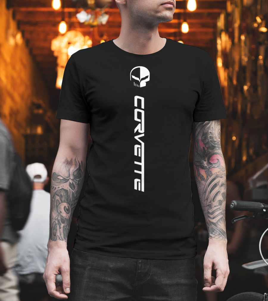 Corvette Vertical Skull T-Shirt