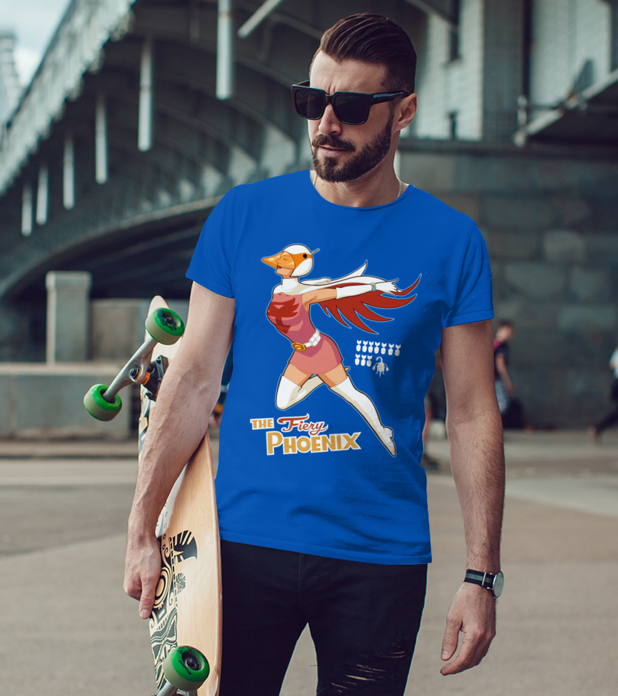 The Fiery Phoenix Winged Hero Vintage Flight T-Shirt