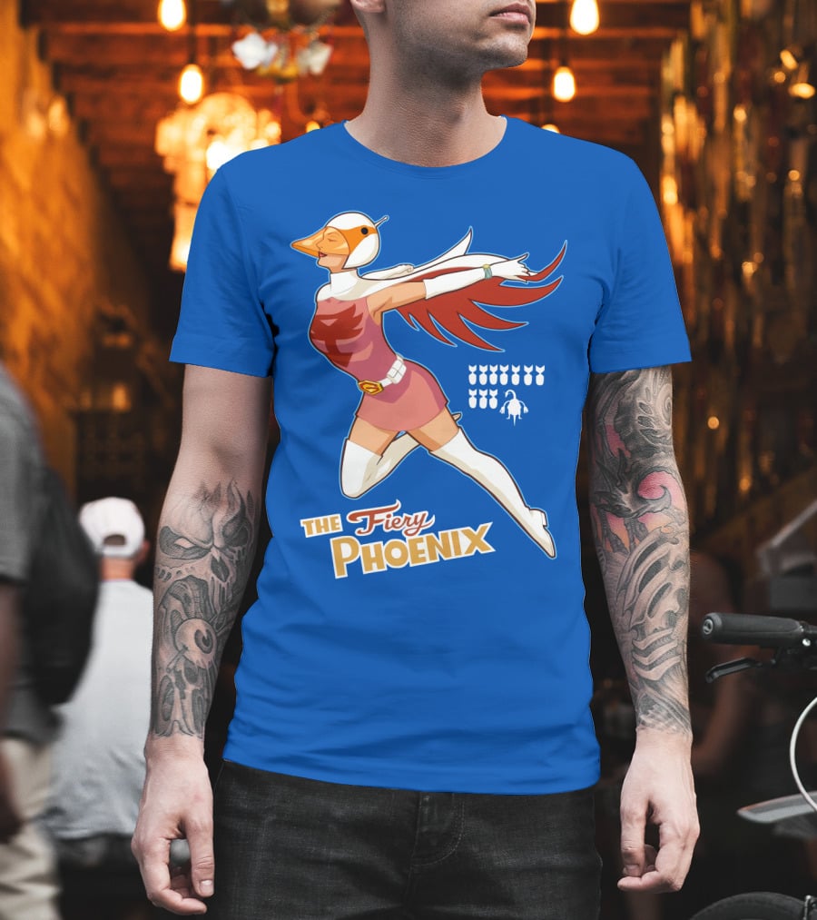 The Fiery Phoenix Winged Hero Vintage Flight T-Shirt