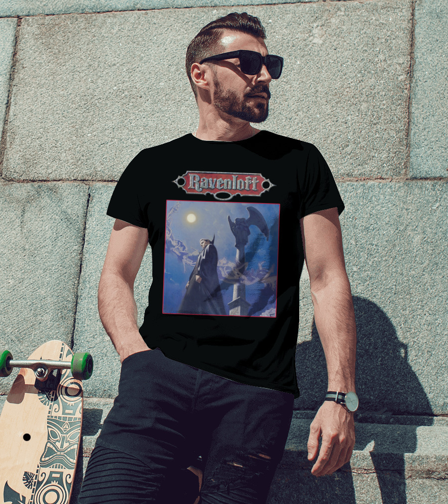 Ravenloft Dungeons And Dragons Vampire Castle Full Moon Gothic T-Shirt
