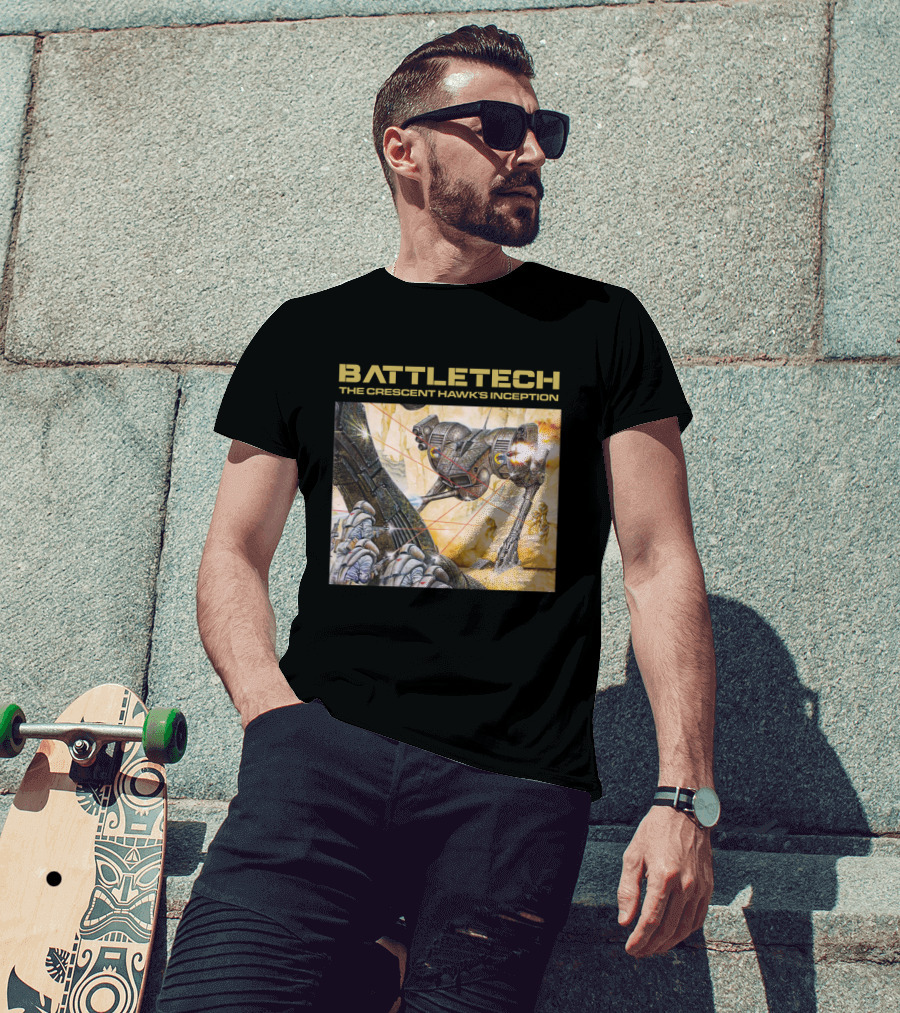 BATTLETECH The Crescent Hawk's Inception Mech Battle Scene T-Shirt