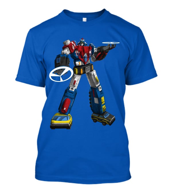 Voltron Vehicle Force Robot Giant Mecha With Cars And Helicopter Wheels T-Shirt