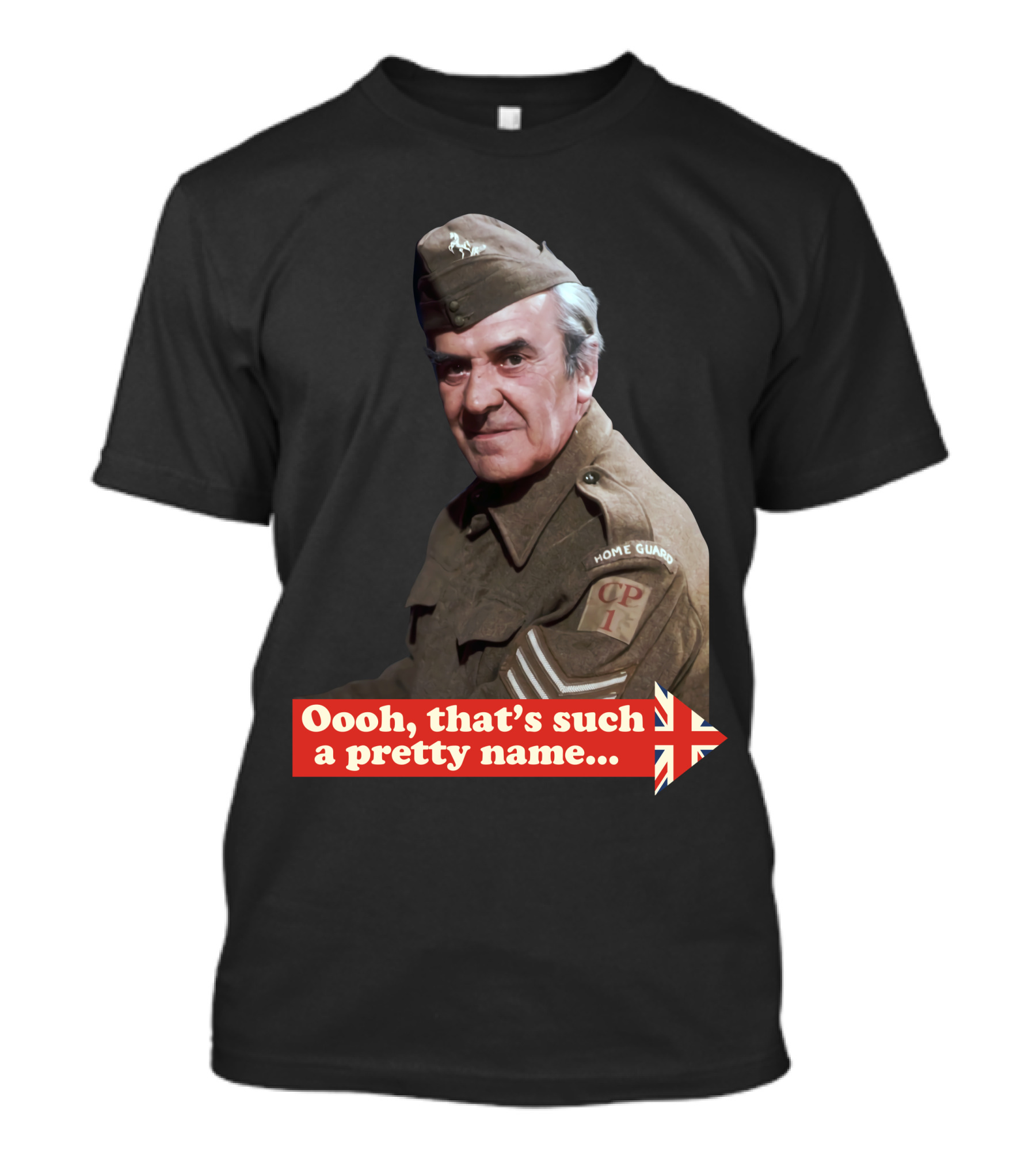 Dad's Army Home Guard Oooh That's Such A Pretty Name British Flag T-Shirt