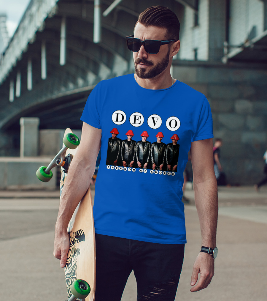 DEVO Freedom Of Choice Band Members With Energy Domes T-Shirt