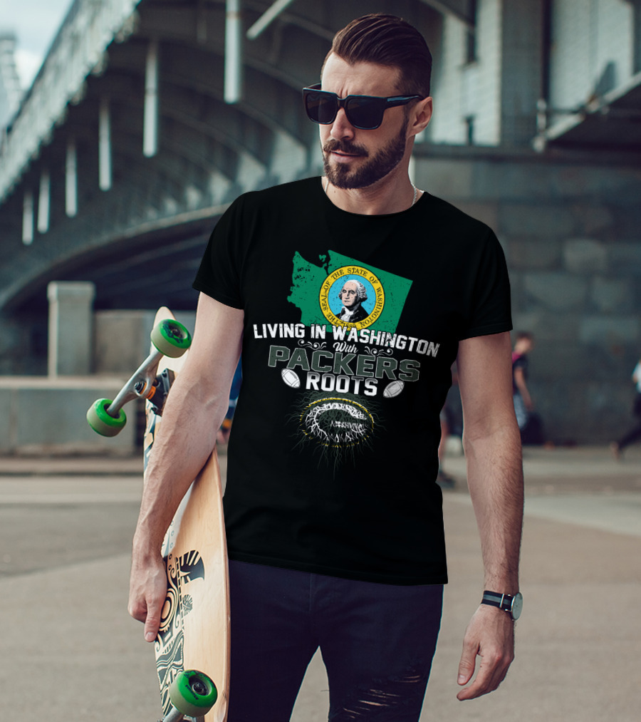 Living In Washington State With Packers Football Heritage T-Shirt
