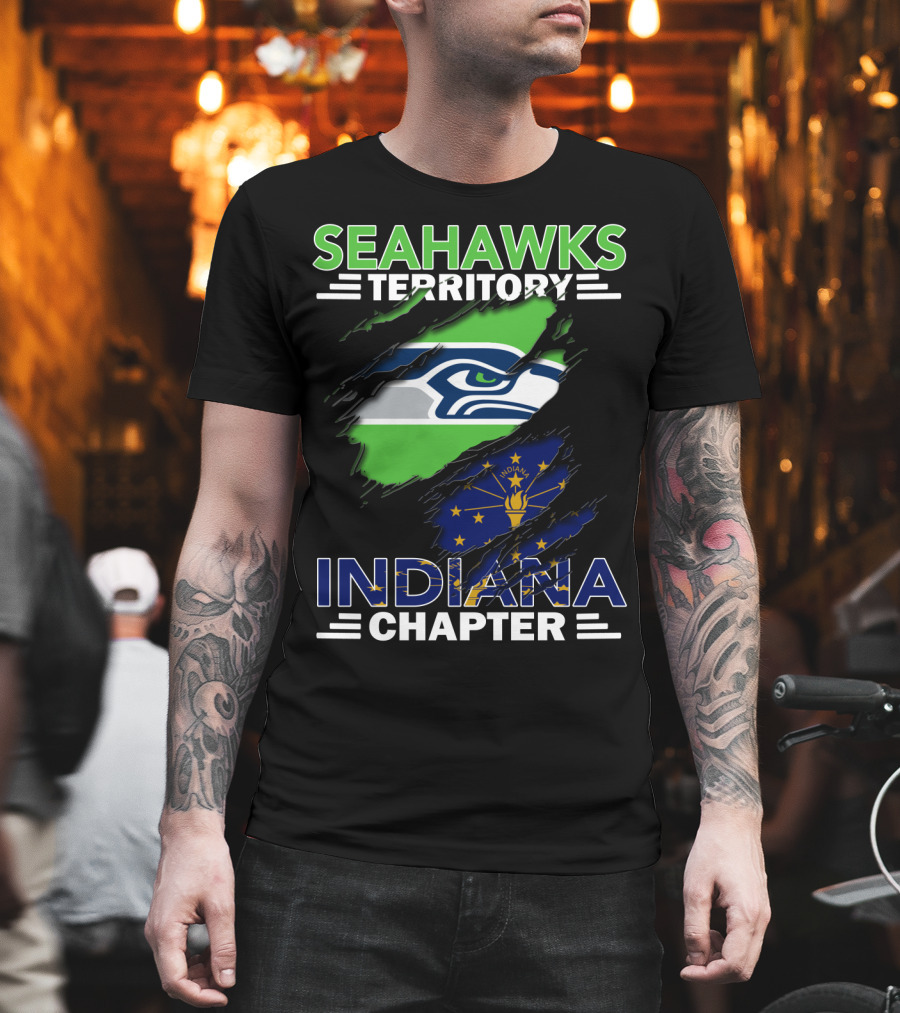 Seattle Seahawks Territory Indiana Chapter Flag T-Shirt
