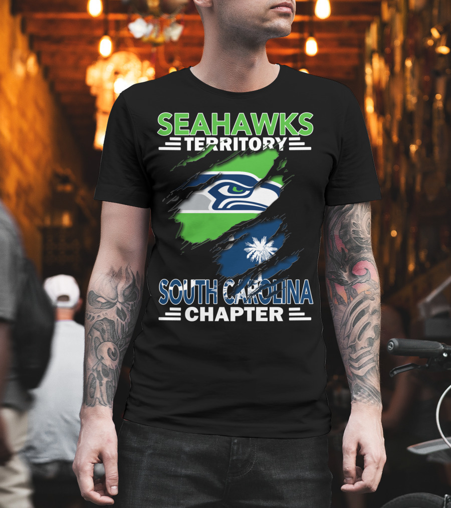 Seahawks Territory South Carolina Chapter Logo Flag Mashup T-Shirt