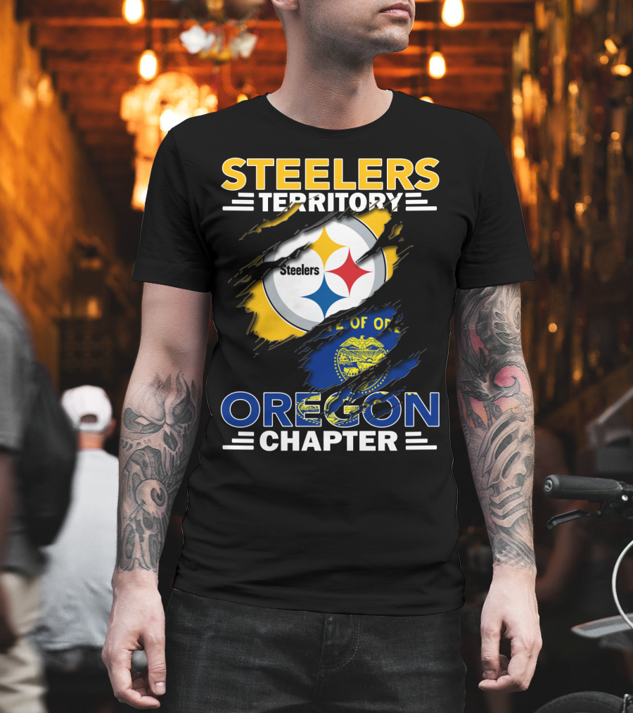 Steelers Territory Oregon Chapter Flag Logo Combination T-Shirt