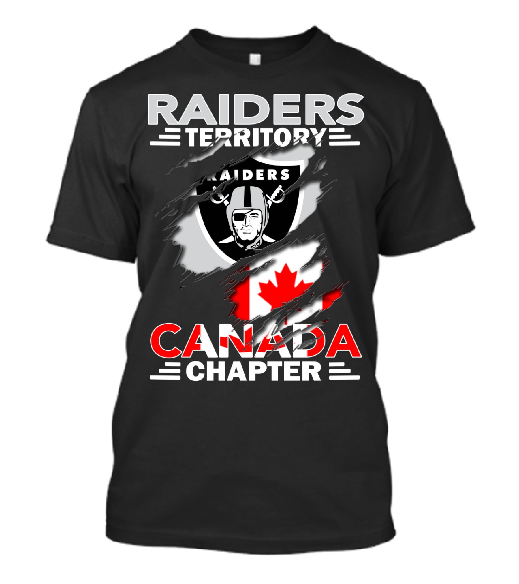 Raiders Territory Canada Chapter Flag And Logo Fusion T-Shirt