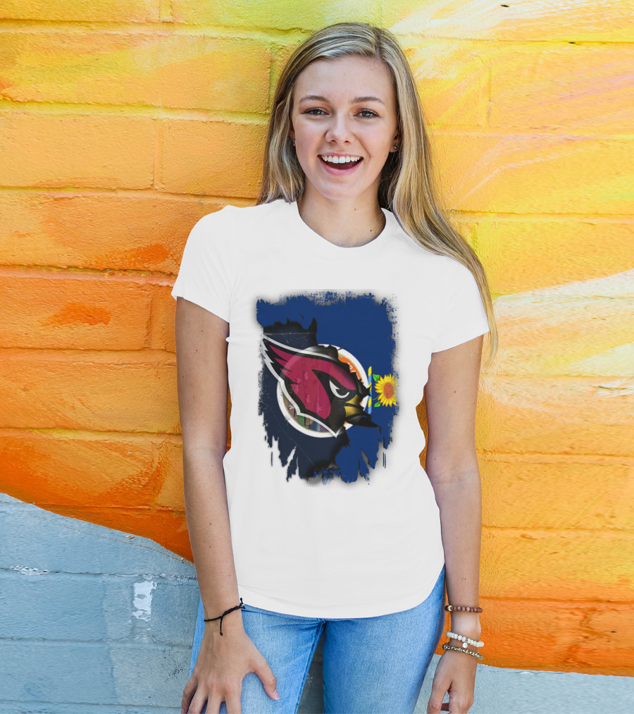 Kansas Flag With Cardinals Logo Integration T-Shirt