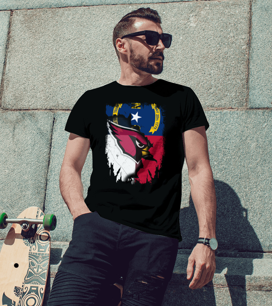 Together North Carolina Cardinal Logo In State Flag Colors T-Shirt