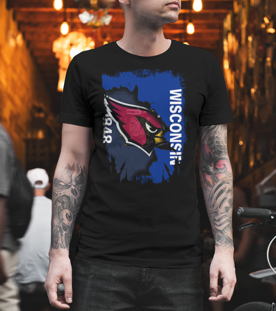 Wisconsin 1848 Together with Cardinals T-Shirt