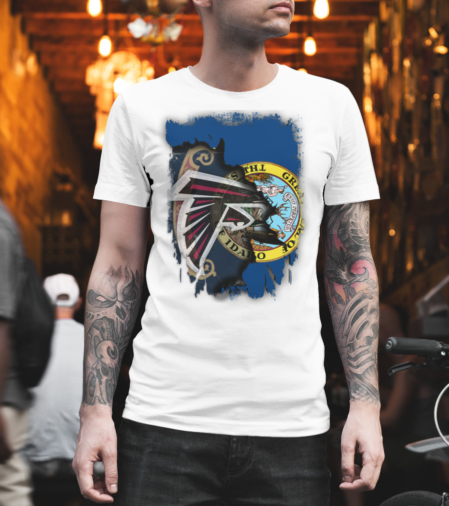 Idaho State Emblem Intertwined With Falcons Sports T-Shirt