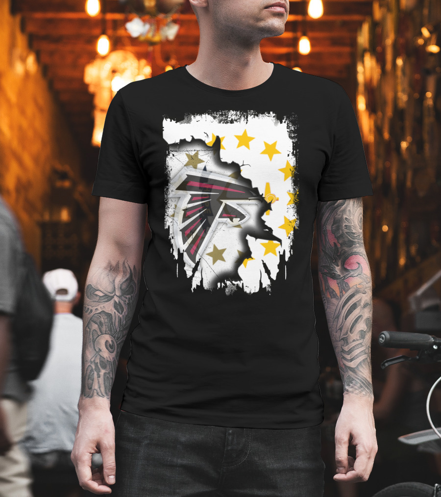 Rhode Island Stars with Falcons Logo Blended T-Shirt