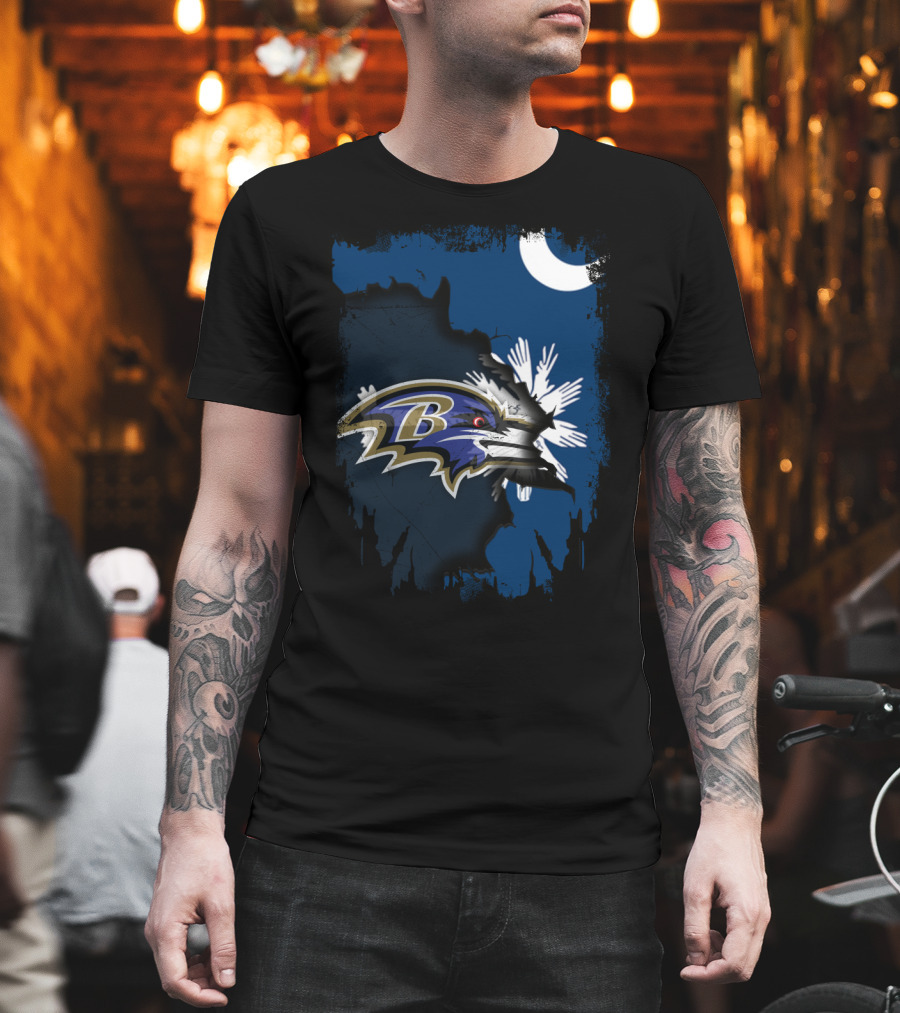 Together South Carolina Palmetto With Baltimore Ravens T-Shirt