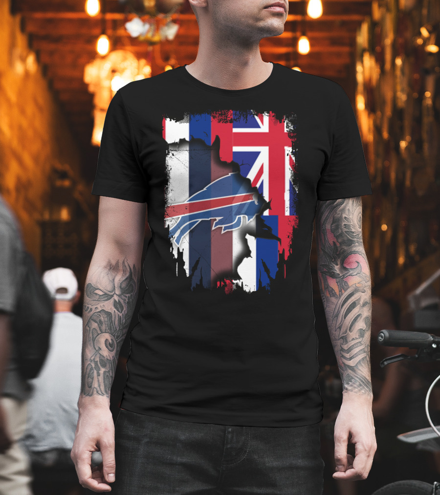 Together Hawaii With Buffalo Bills UK Flag Fusion T-Shirt