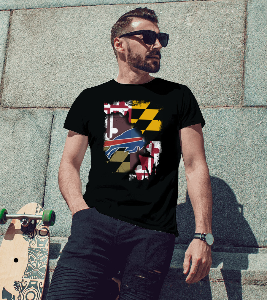 Together Maryland With Bills And Maryland Flag T-Shirt