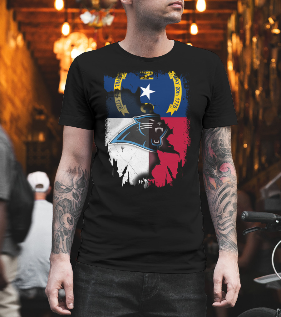 Together North Carolina With Panthers State Flag April 1776 May 1775 T-Shirt