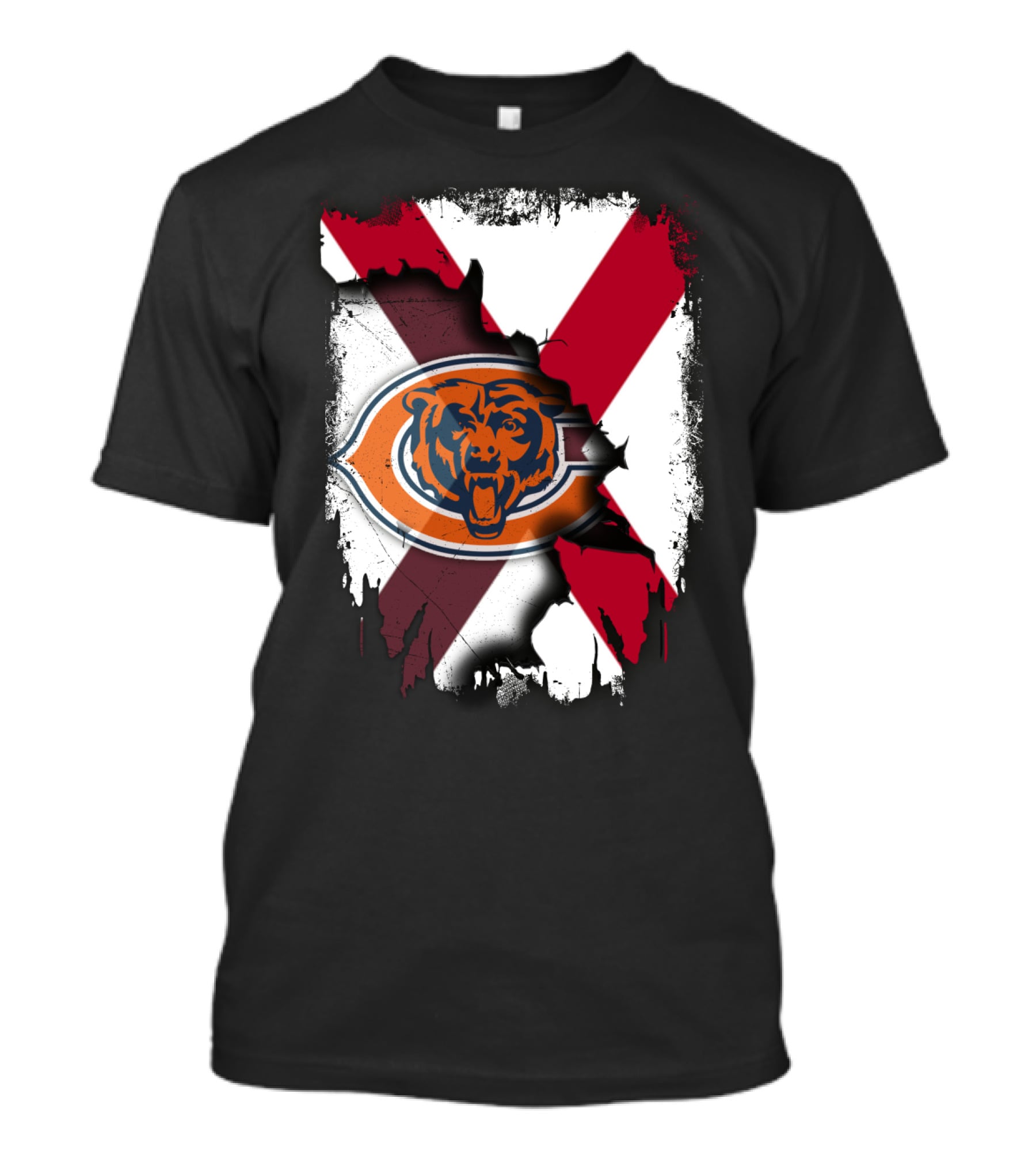 Alabama State Flag With Chicago Bears T-Shirt
