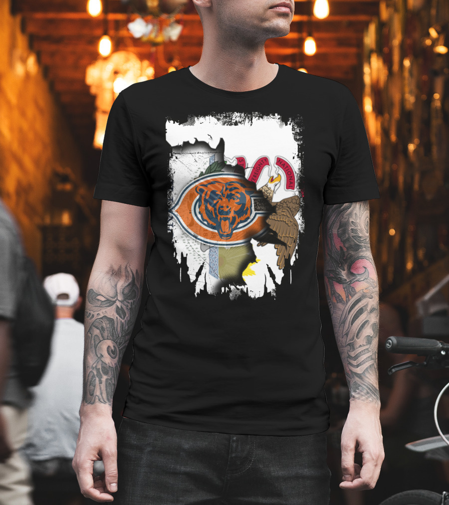 Illinois Pride with Chicago Bears and State Seal T-Shirt