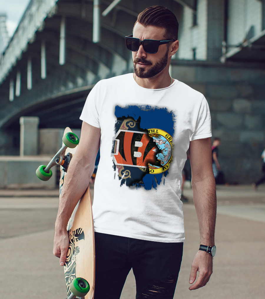 Idaho State United With Cincinnati Bengals Emblem T-Shirt