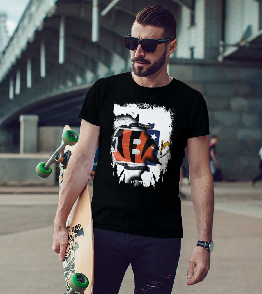 Massachusetts Together With Bengals Iconic Fusion T-Shirt
