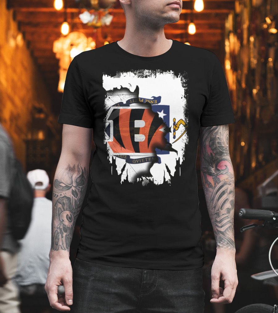 Massachusetts Together with Bengals Iconic Fusion T-Shirt
