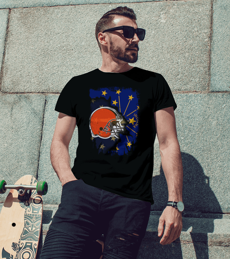 Together Indiana With Browns Helmet And Stars T-Shirt