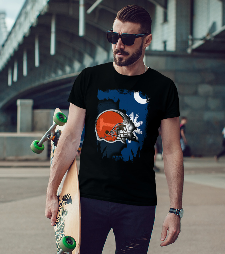 Together South Carolina Browns Helmet Palmetto Crescent Moon T-Shirt