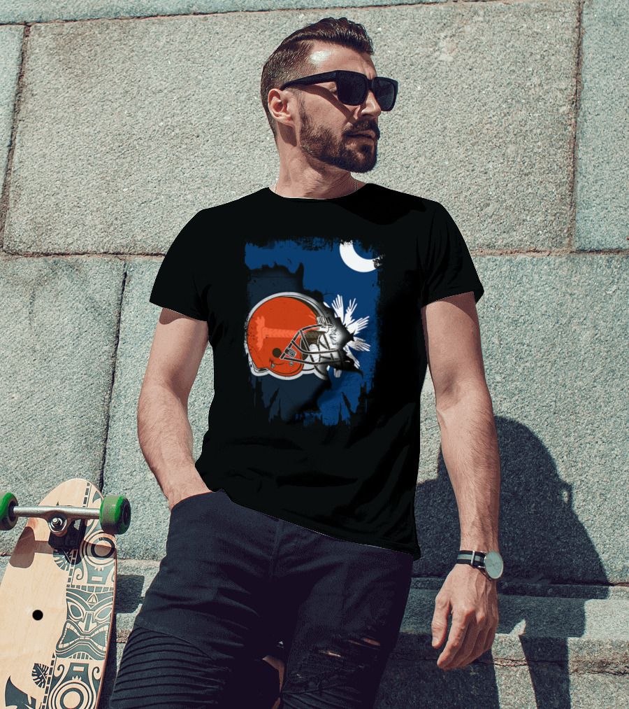 Together South Carolina Browns Helmet Palmetto Crescent Moon T-Shirt