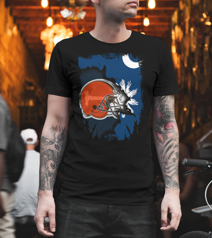 Together South Carolina Browns Helmet Palmetto Crescent Moon T-Shirt