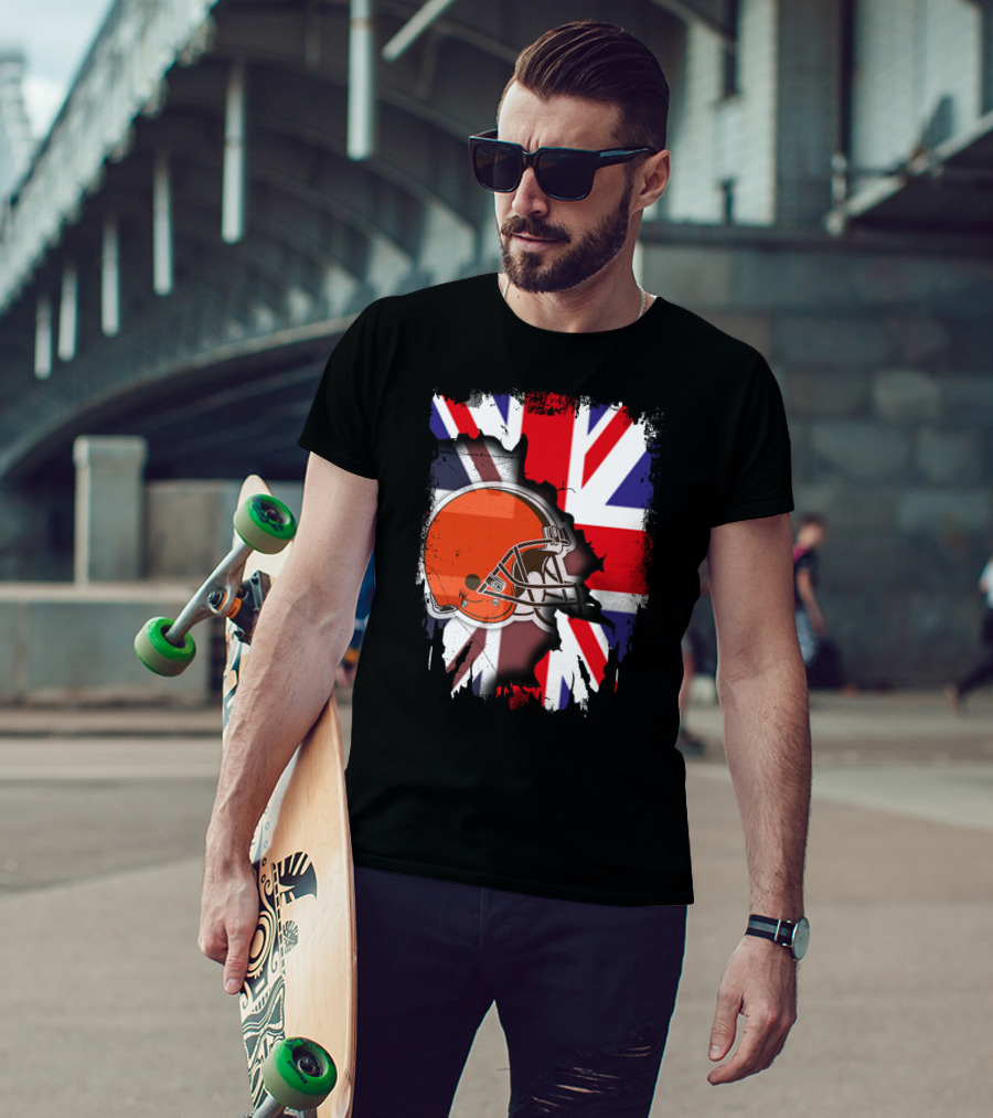 Together United Kingdom Cleveland Browns Helmet Union Jack T-Shirt