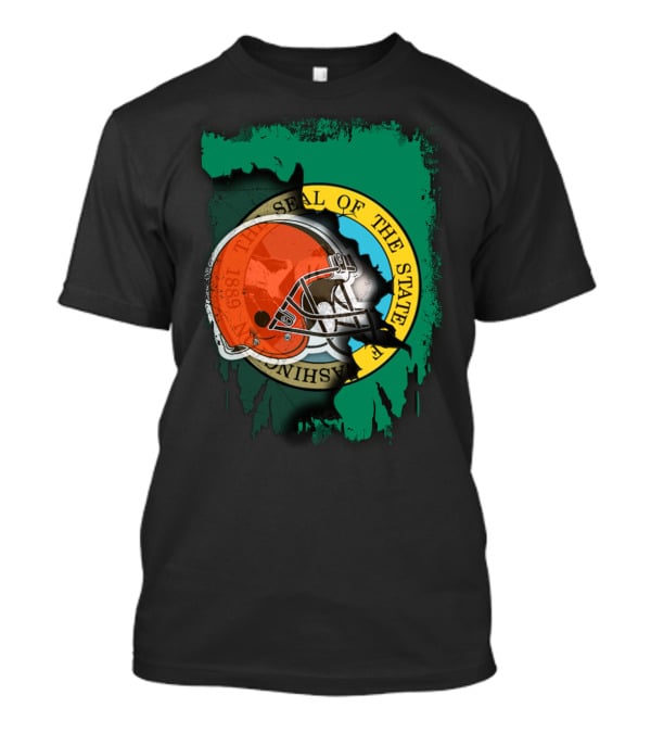 Together Washington State Seal Browns Helmet T-Shirt