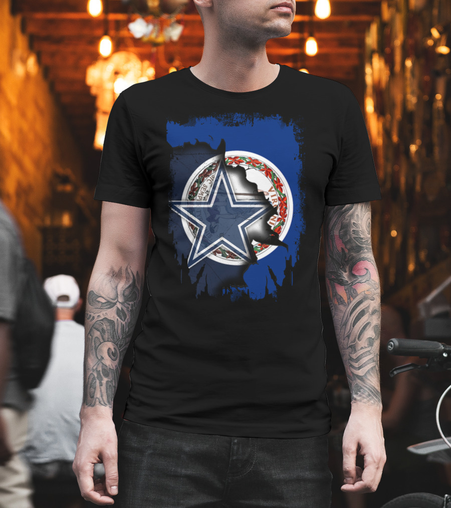 Virginia State Seal with Dallas Cowboys Star Overlay T-Shirt