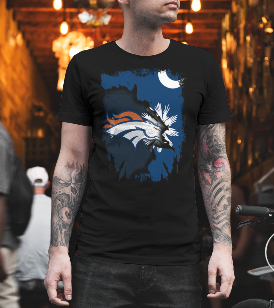 Together with Broncos in South Carolina Palmetto and Crescent T-Shirt
