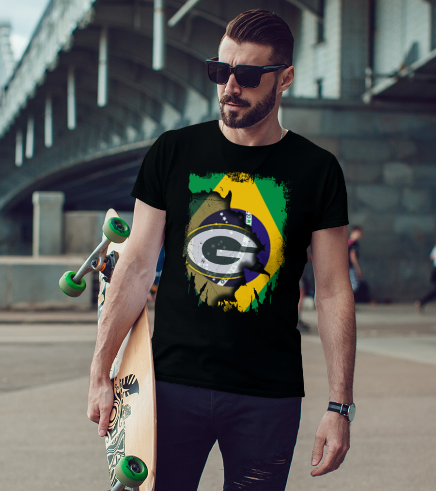Brazilian Pride Meets Packers Loyalty Fusion T-Shirt