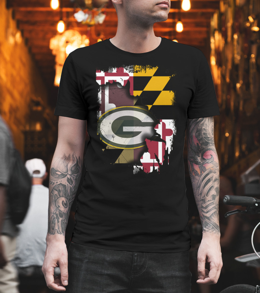 Together Maryland Flag With Green Bay Packers T-Shirt