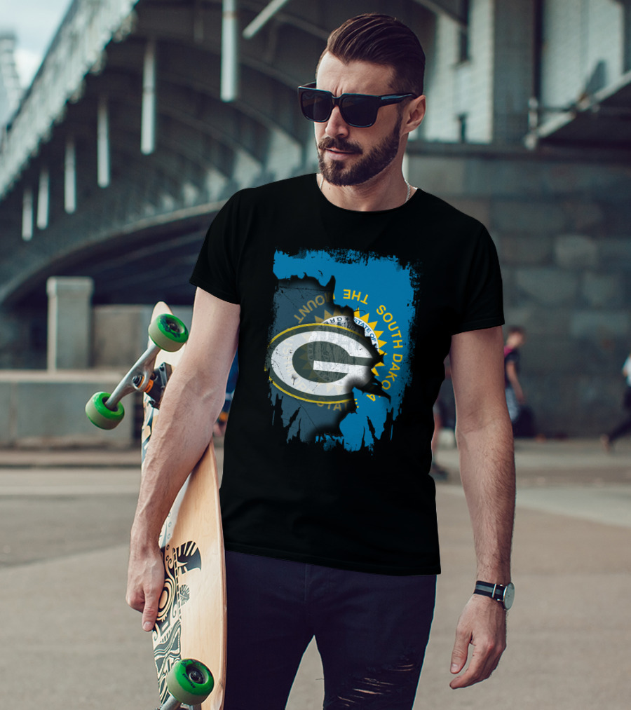 South Dakota Pride With Green Bay Packers Logo And State Seal T-Shirt